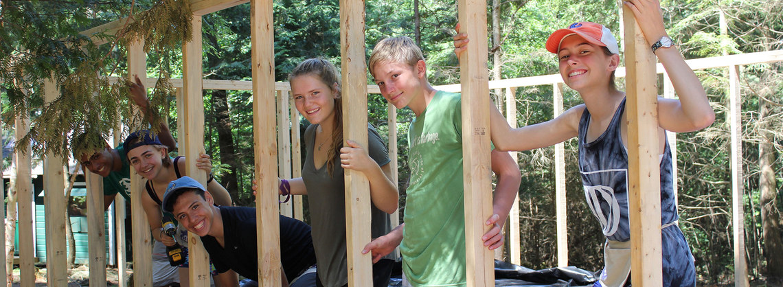 campers in timber frame
