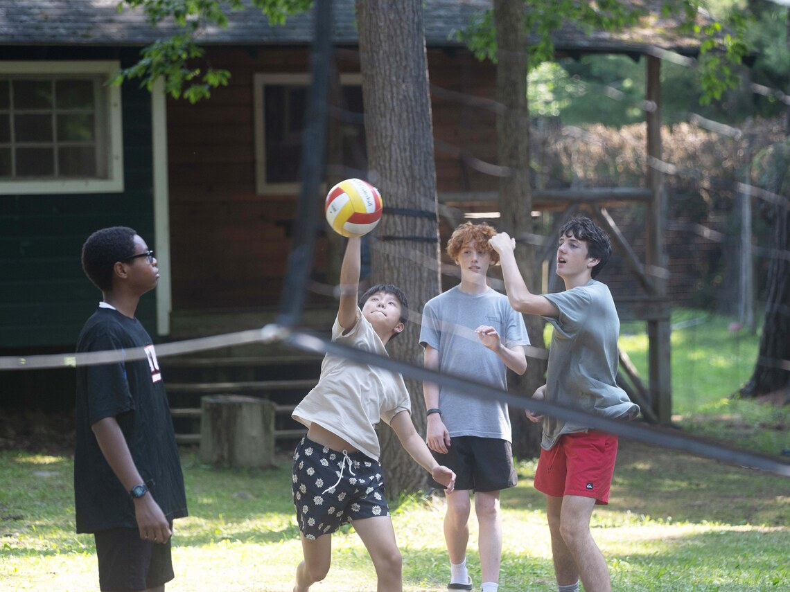 campers playing volley ball