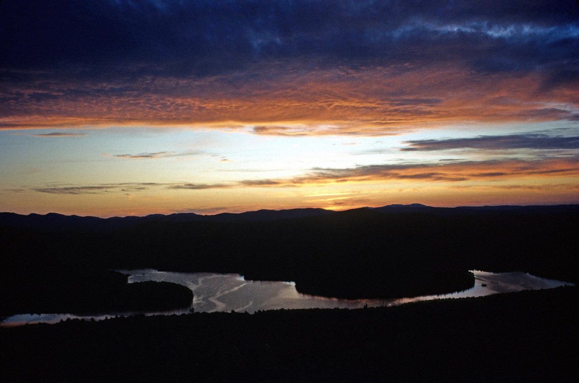 sunset over augur lake
